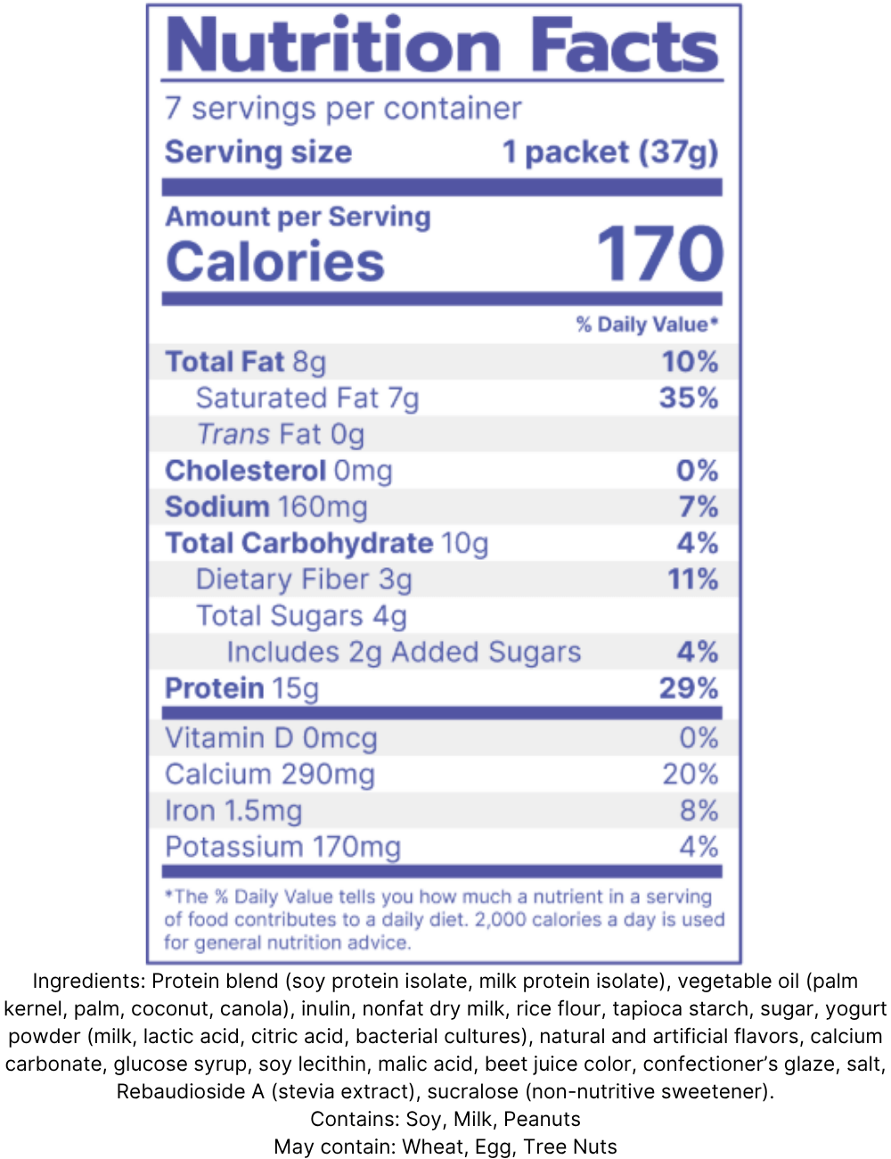 Berry Yogurt Puffs Nutrition Facts